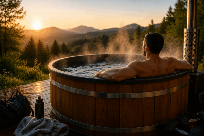 Récupération sportive dans un bain nordique