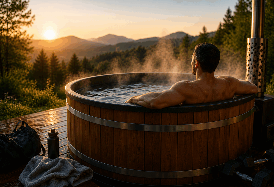 Récupération sportive dans un bain nordique