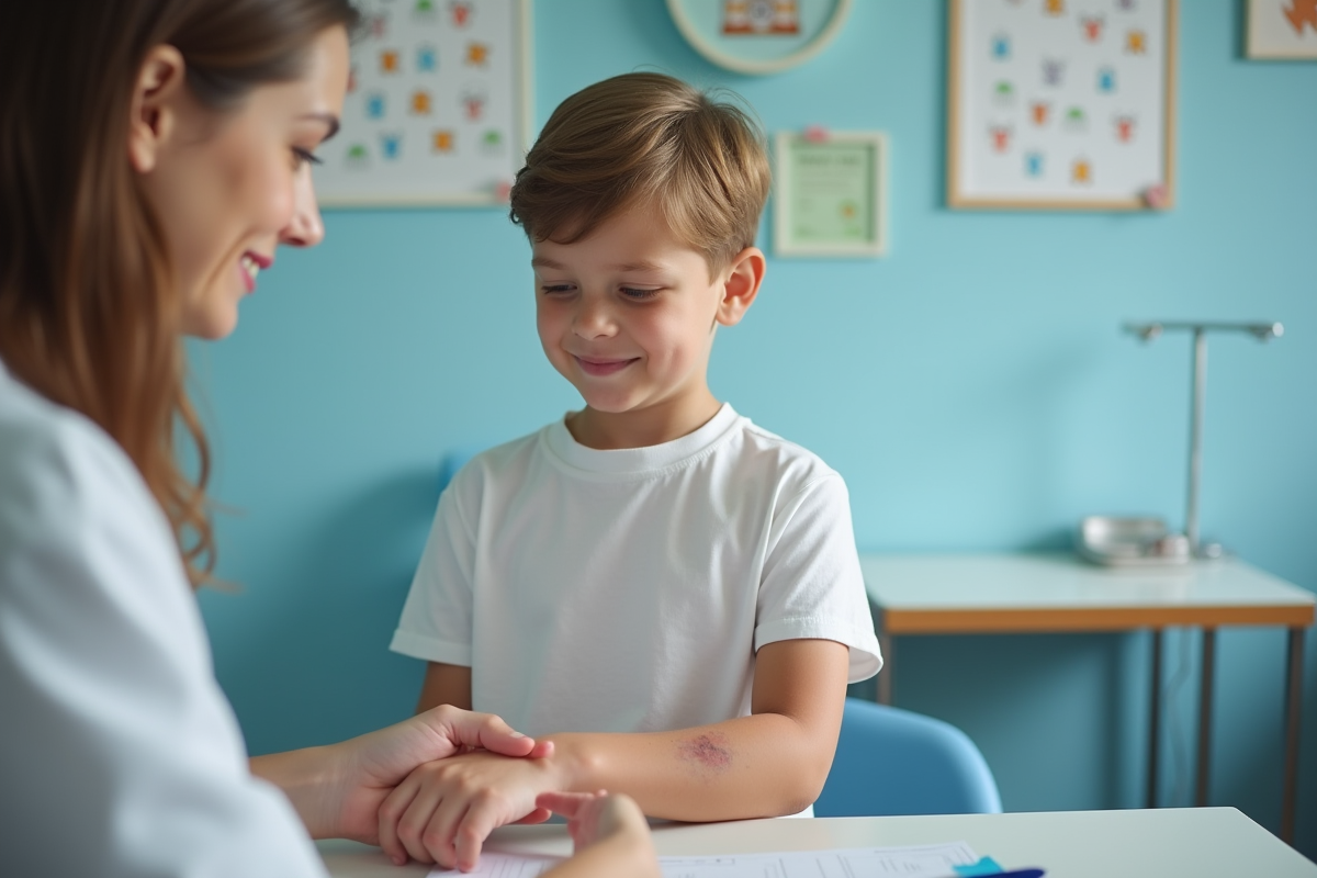 Enfant avec eczéma lors d