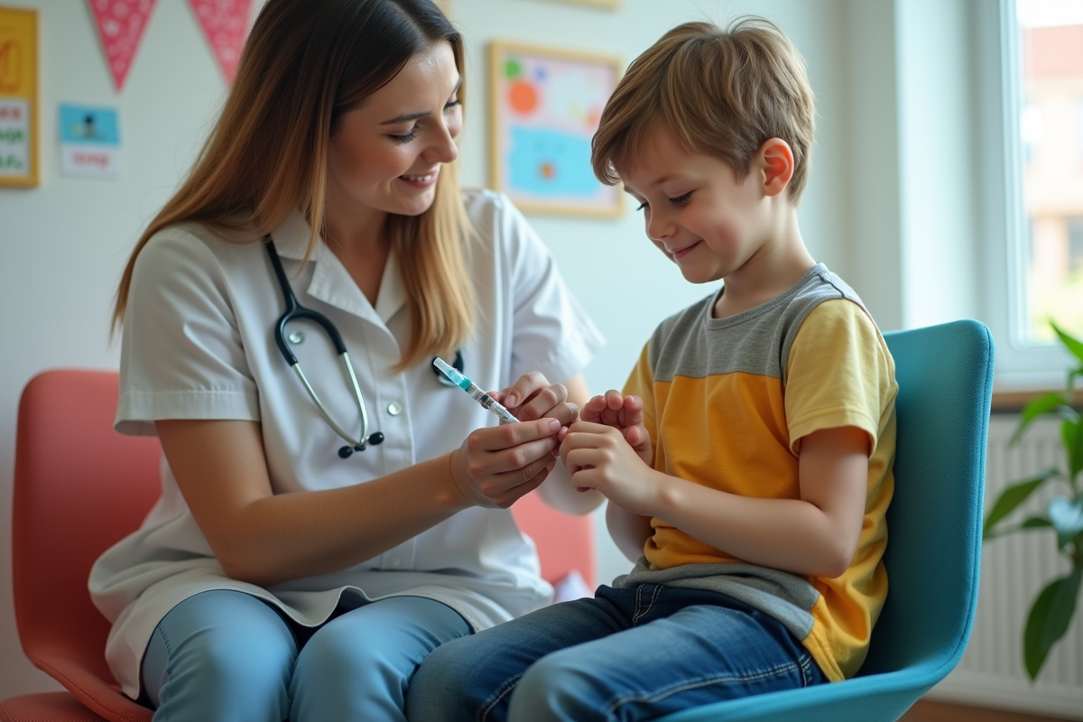 Enfant assis sur les genoux de sa mère lors d